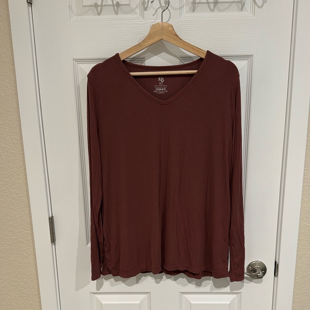 Kindred Bravely Ribbed Bamboo Maternity & Nursing Long Sleeve T-shirt XL